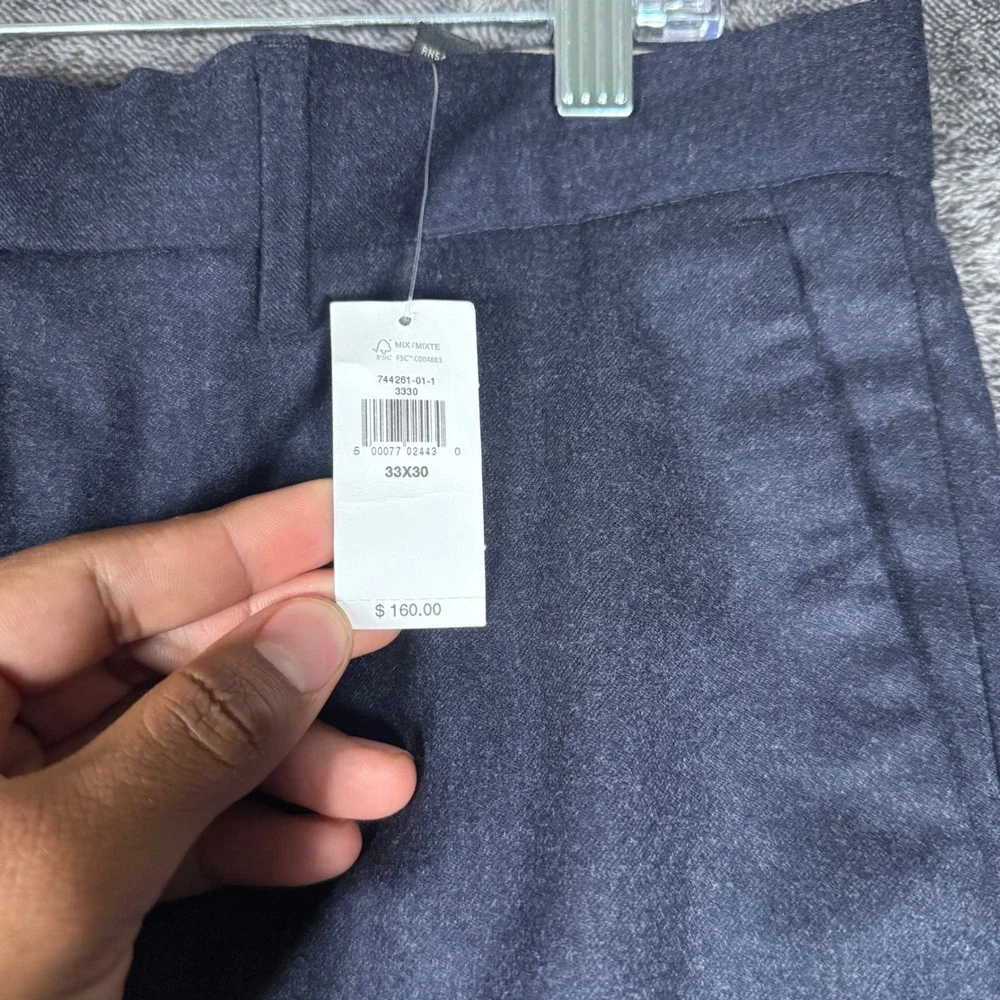 Banana Republic VBC Vitale Barberis Canonico 120s Wool Pants NWT 33x30 Navy